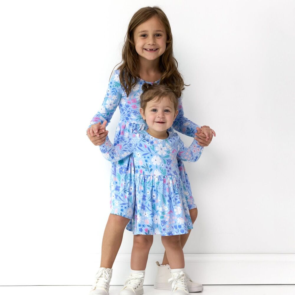 Little Sleepies Magic Meadow Skater Dress Bow Back w/ Bodysuit 6-12 months